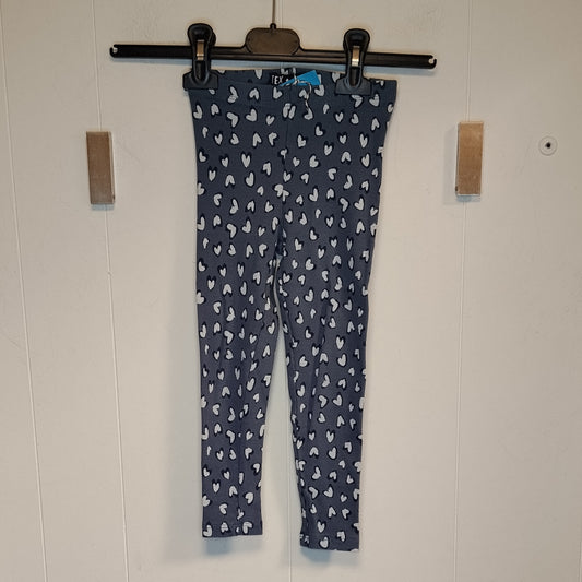 Leggings bambina TEX taglia 3/4 anni 104 cm grigi fantasia cuori