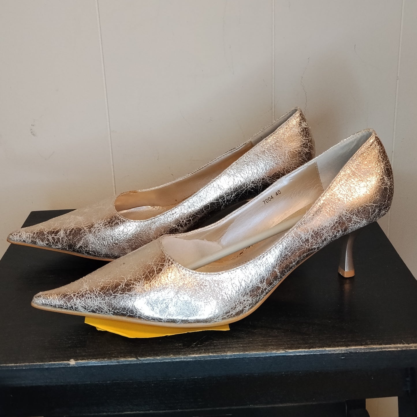 Décolleté donna Nimeisi taglia 40 argento effetto laminato