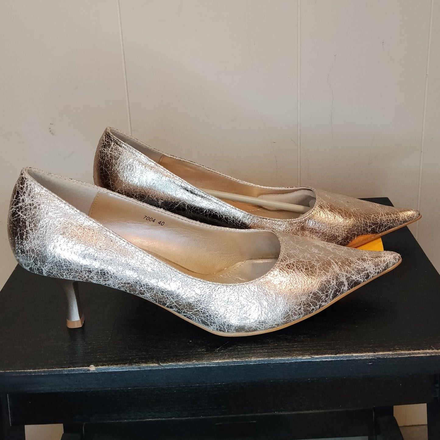 Décolleté donna Nimeisi taglia 40 argento effetto laminato