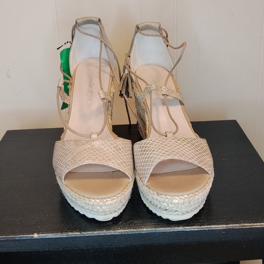 Sandali donna Alesya taglia 38 beige con zeppa in corda