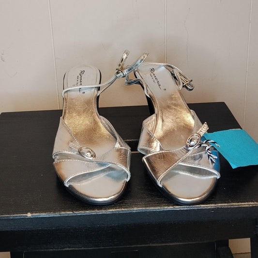 Sandali donna Riviera taglia 38 color argento con tacco
