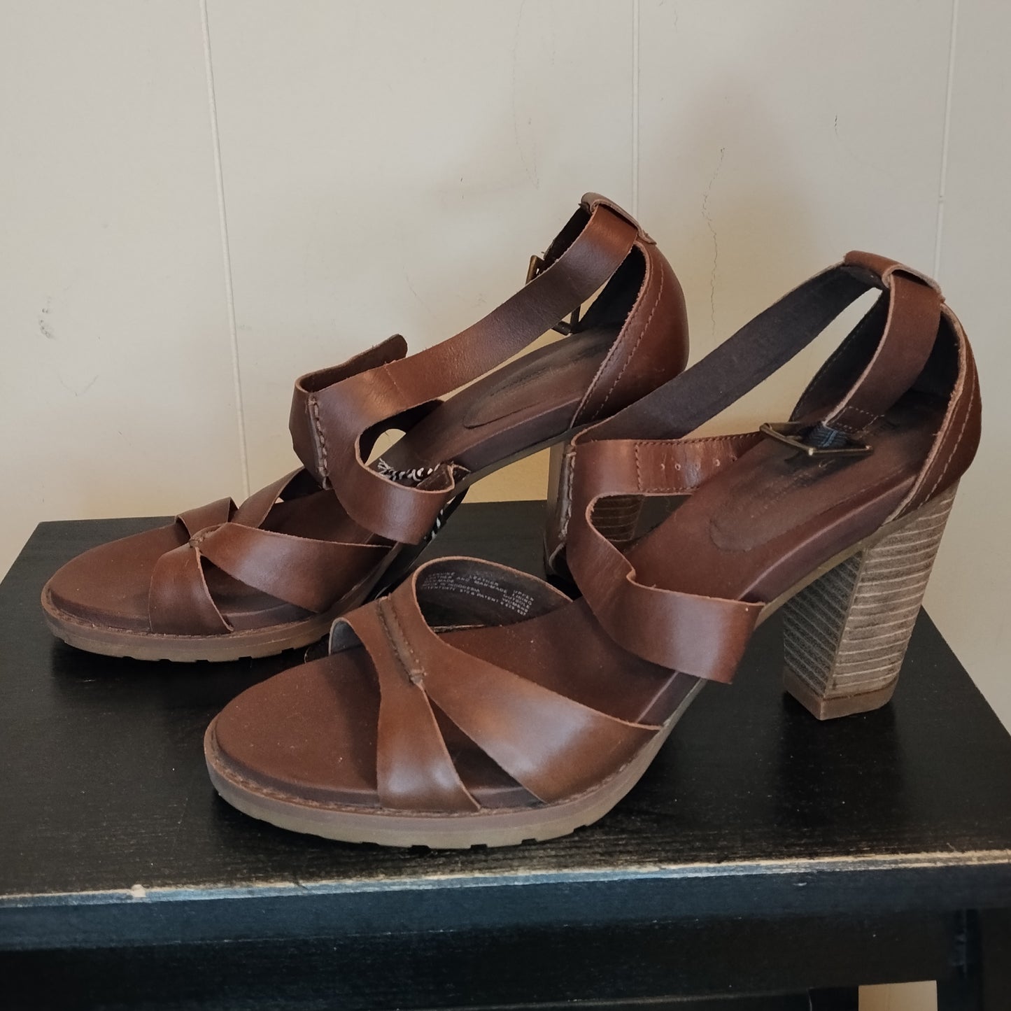Sandali donna Timberland taglia 40 marroni con tacco