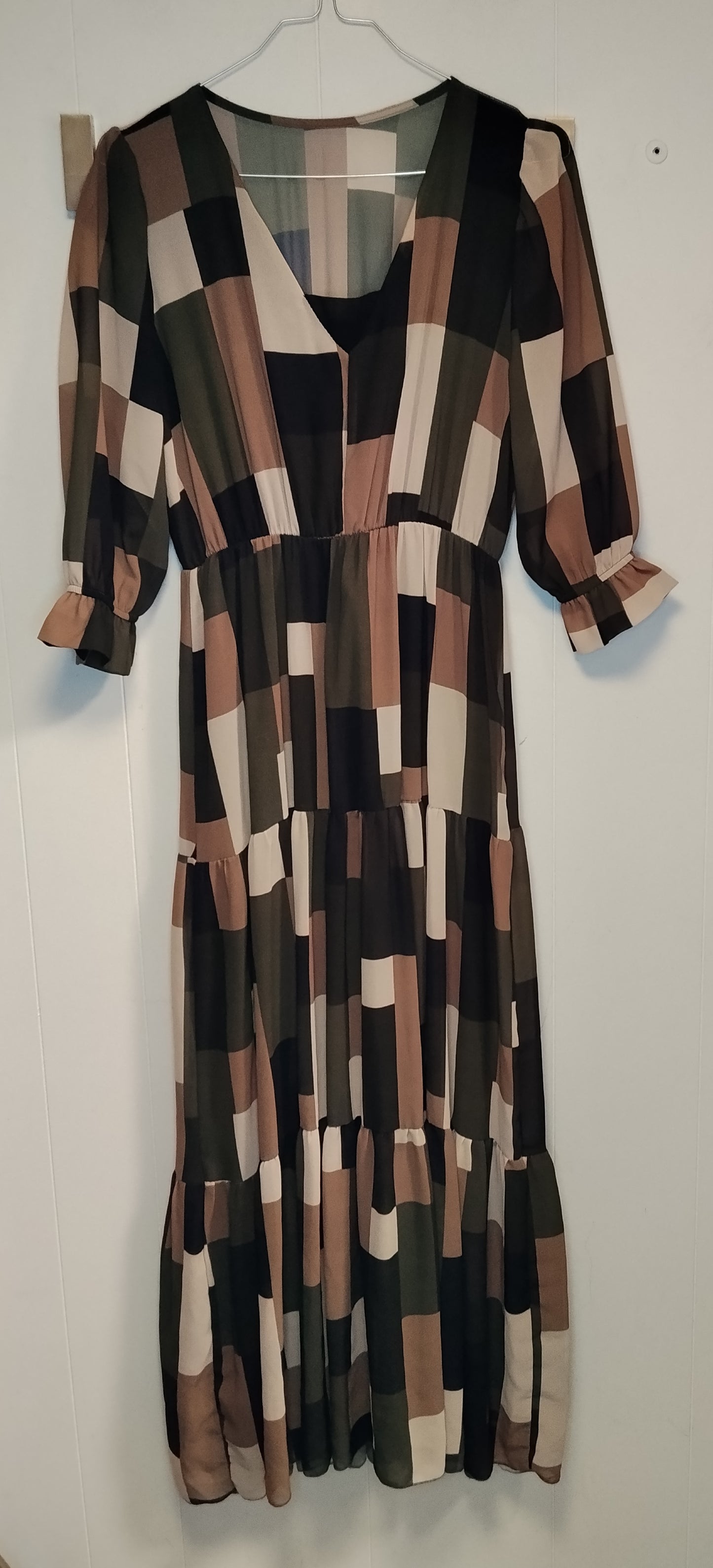 Abito lungo donna fantasia geometrica taglia M