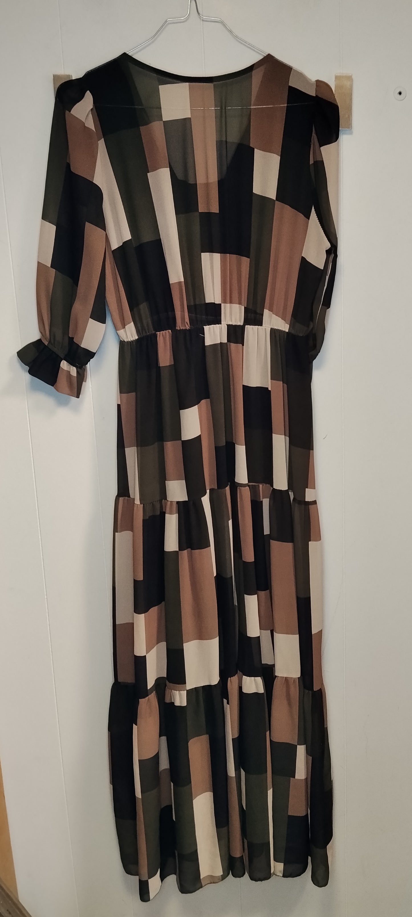 Abito lungo donna fantasia geometrica taglia M