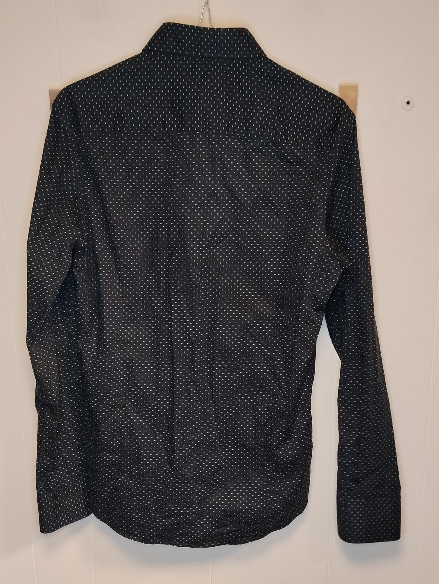 Camicia Alan Wilson uomo nera fantasia pois taglia S