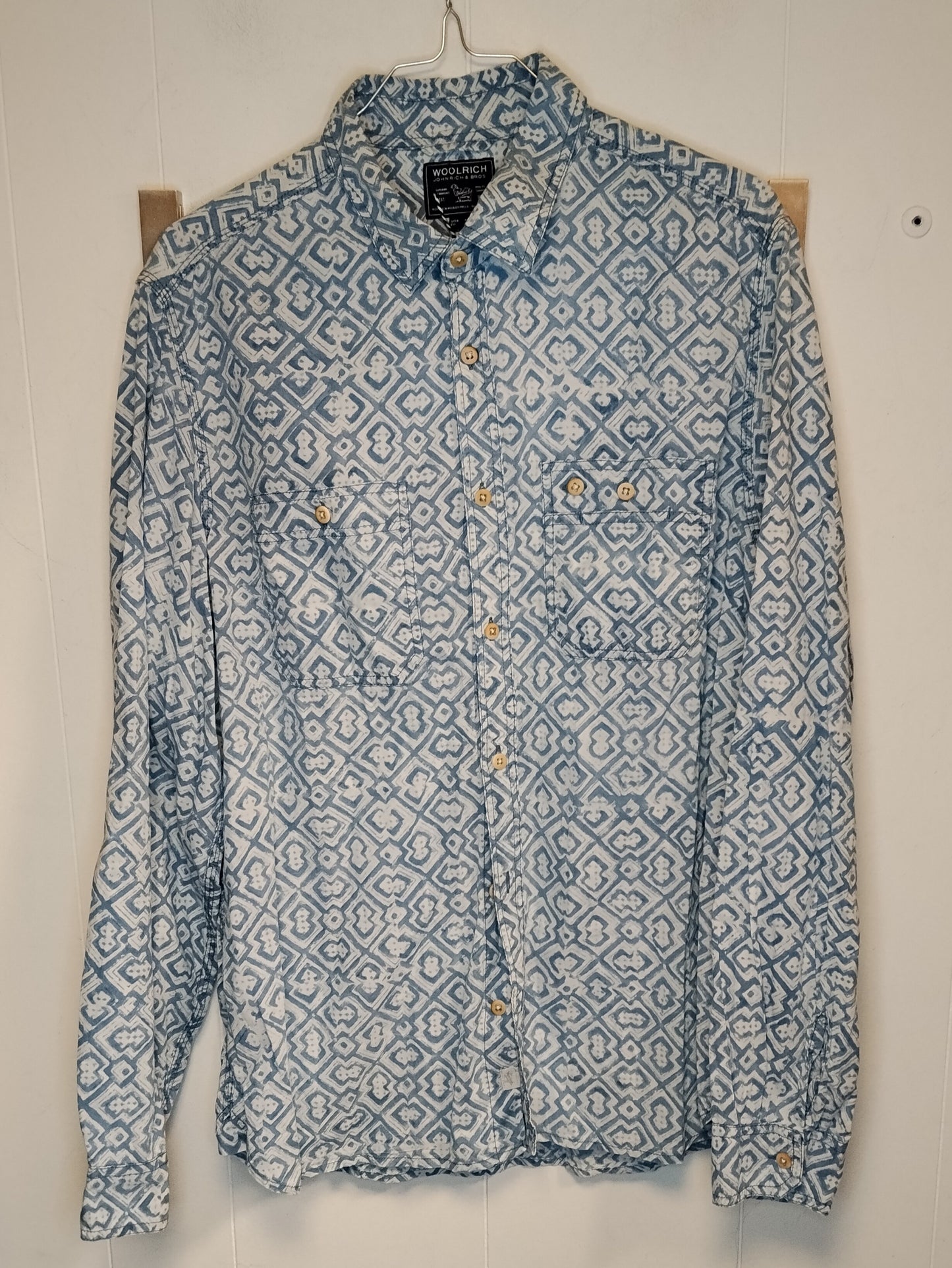 Camicia Woolrich uomo fantasia geometrica taglia L