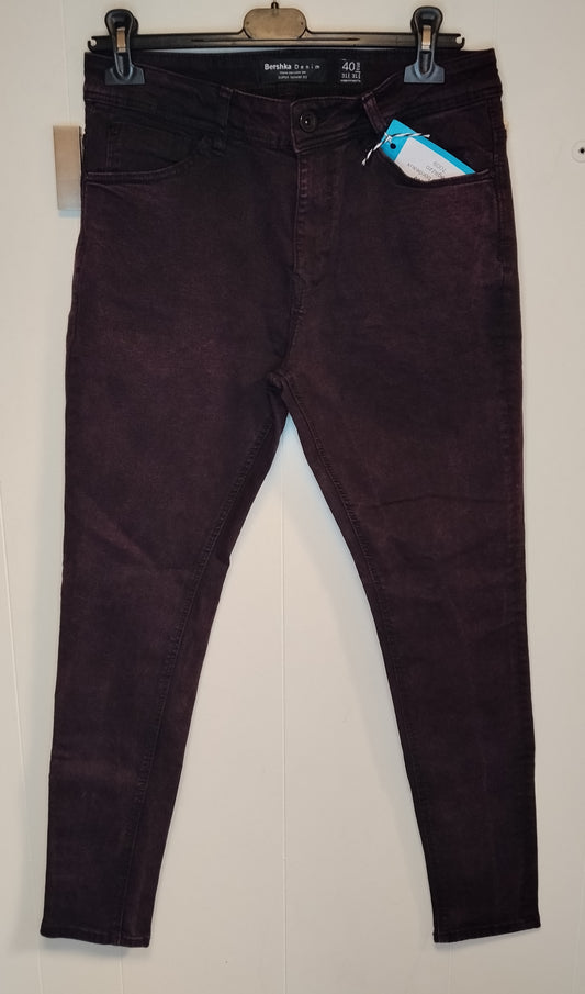 Jeans Bershka donna taglia 44 nero denim
