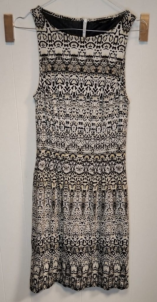 Vestito Donna Javier Simorr Beige e Nero Fantasia Geometrica Taglia S
