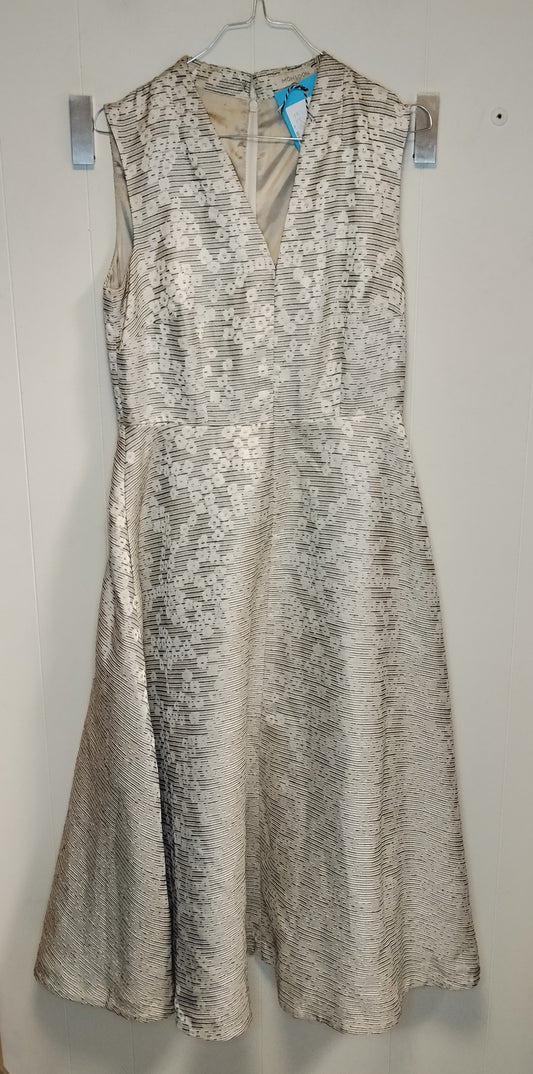 Vestito Donna Monsoon Beige Elegante Floreale Taglia 42 Cerimonia