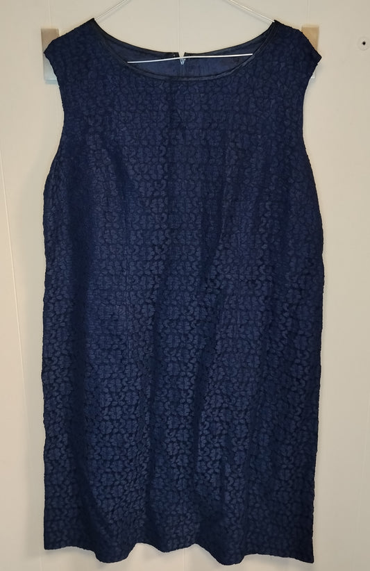 Abito Donna 2 Pezzi Blu in Pizzo XXL Elegante con Coprispalle