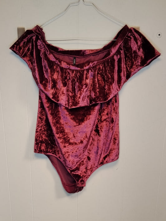 Body Donna Only Bordeaux in Velluto Taglia L Elegante Spalle Scoperte