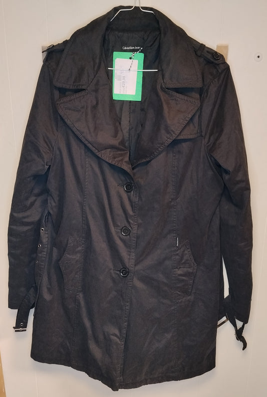 Trench Donna Calvin Klein Jeans Nero Taglia XXL Giacca Elegante
