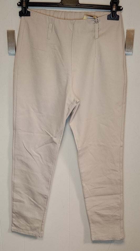 Pantaloni Donna Beige Chiaro Elasticizzati Taglia M