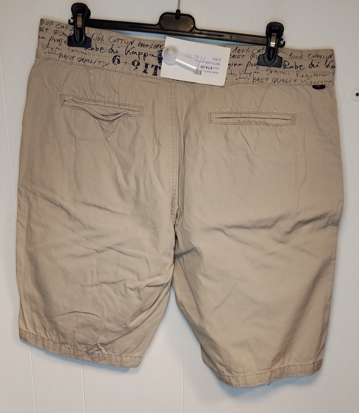Bermuda Uomo Kappa Beige Cotone Taglia 54