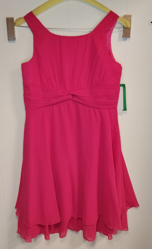 Abito Donna Iefiel Fucsia Elegante Chiffon Taglia S Nuovo con Cartellino