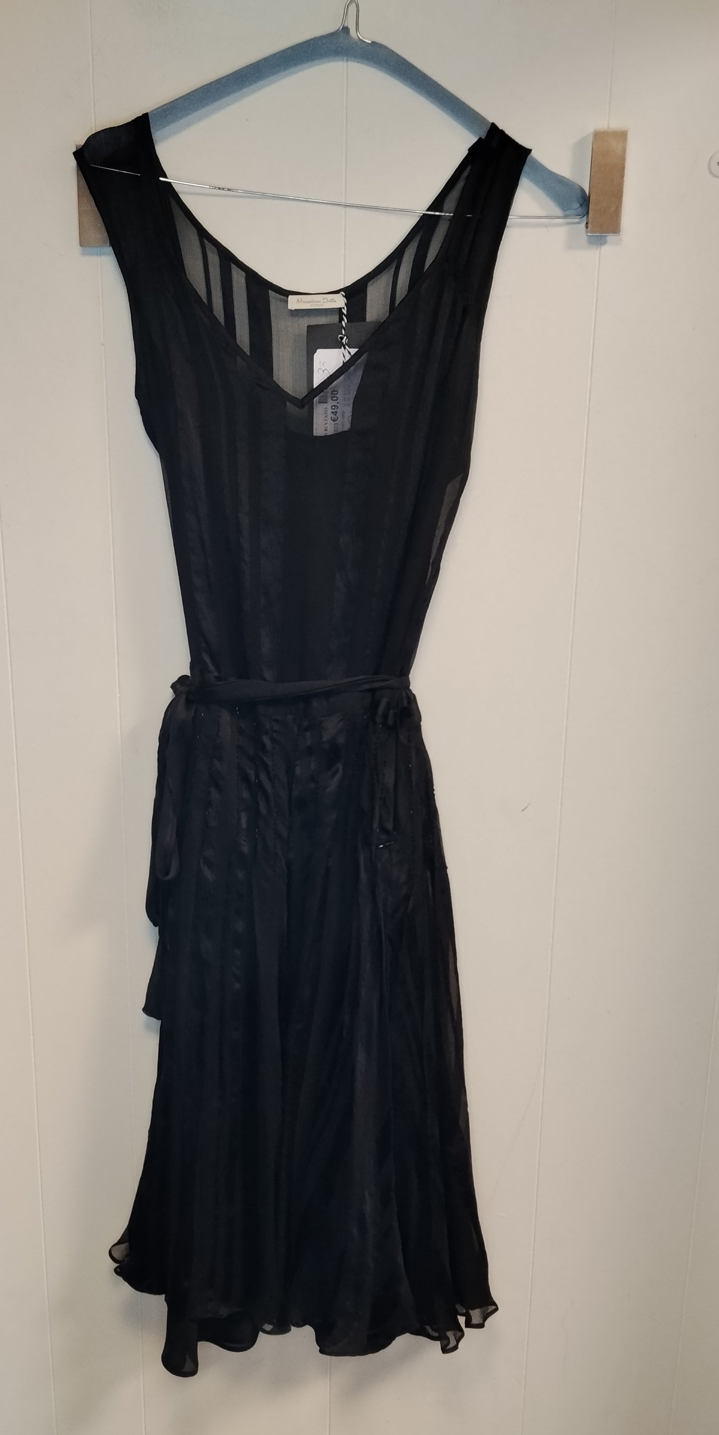 Abito in Seta Massimo Dutti Nero Elegante Taglia 40 Donna