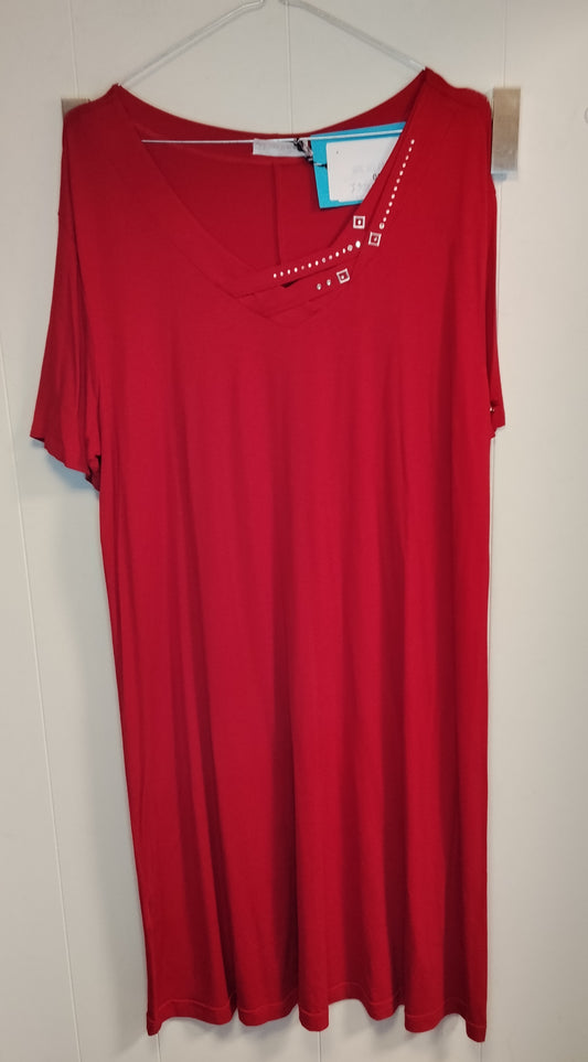 Vestito Donna Rosso Clarin Shavien Taglia L Morbido Elegante