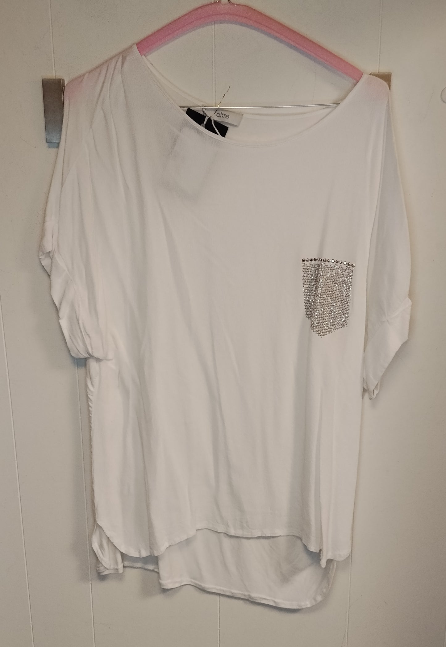 Maglia Donna Oltre Bianca con Taschino Gioiello Taglia L