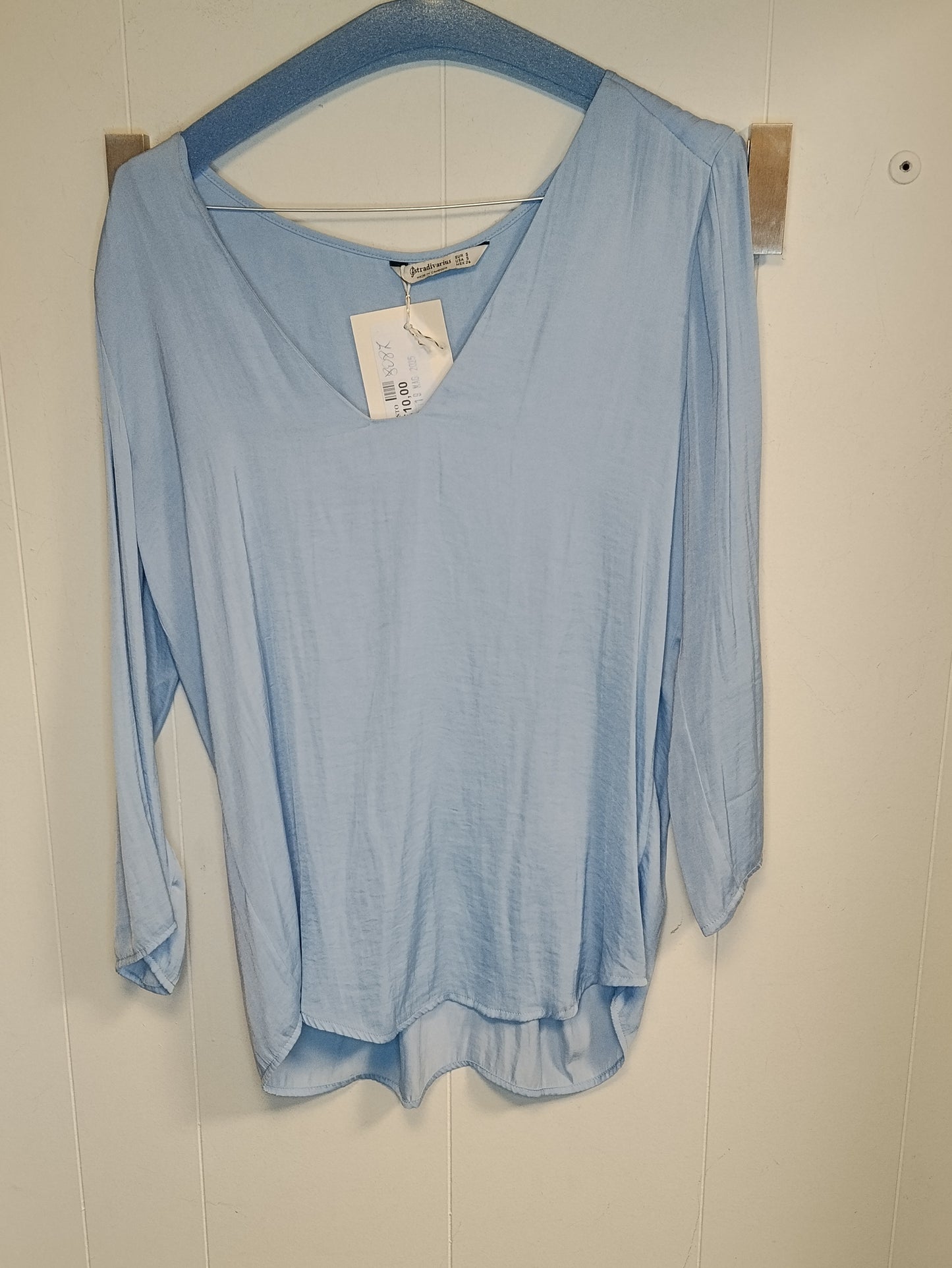 Maglia Donna Stradivarius Azzurro Chiaro Scollo V Taglia S