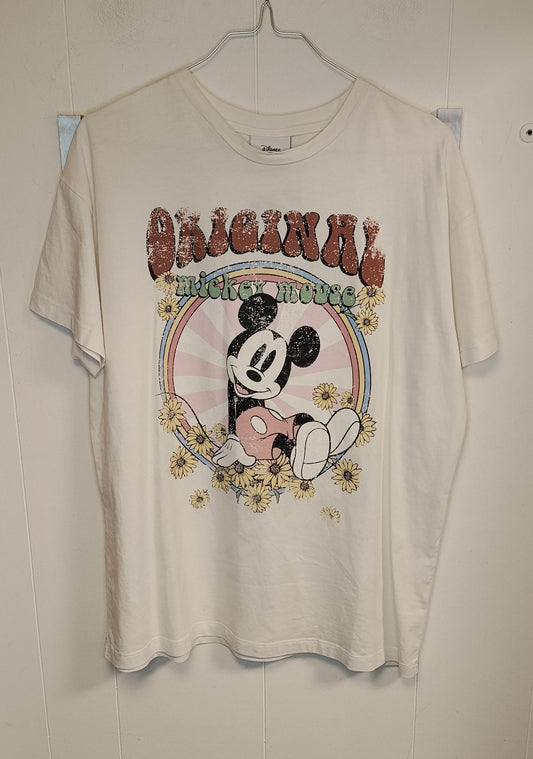 T-Shirt Disney Mickey Mouse Ohana Bianca Donna Taglia M