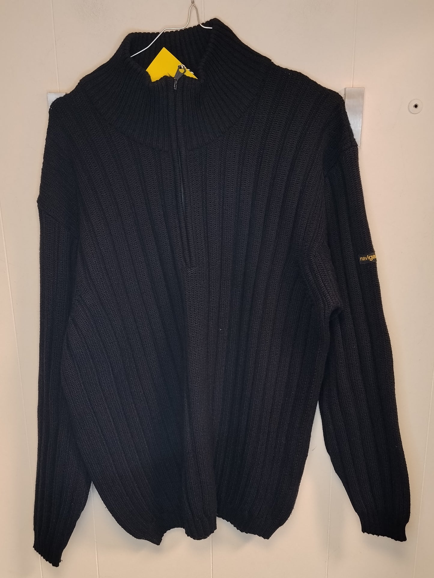 Maglione Uomo Navigare Nero Collo Zip Taglia XL