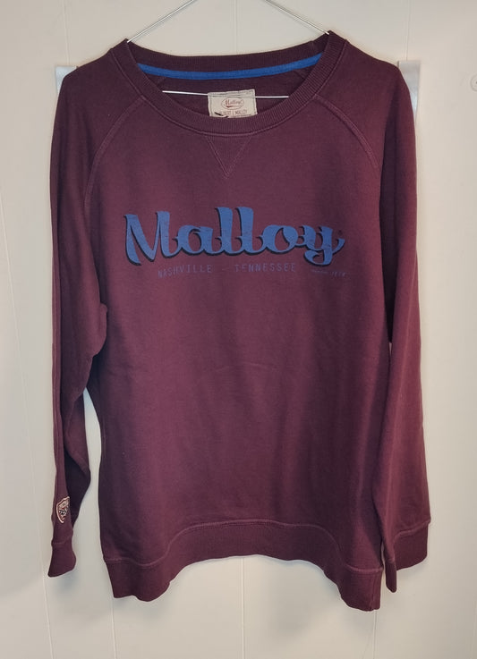 Felpa Uomo Malloy Bordeaux Logo Frontale Taglia L
