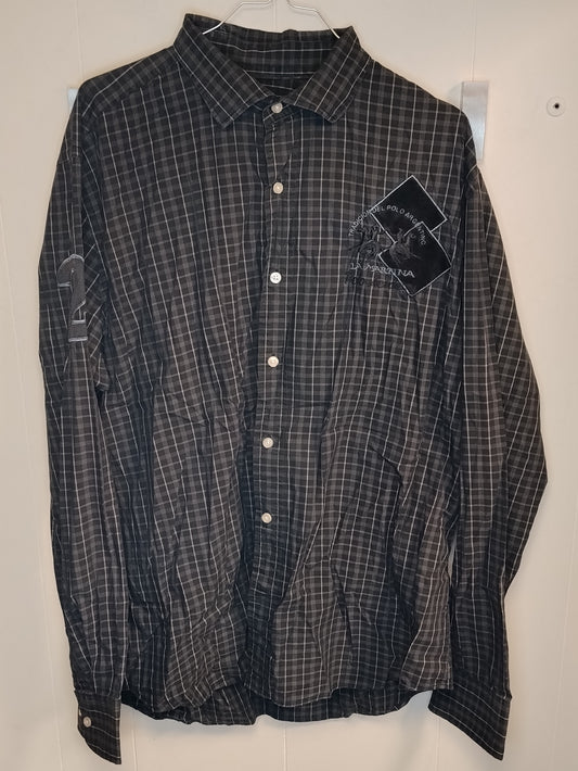 Camicia Uomo La Martina Quadri Blu Grigio Taglia XXL
