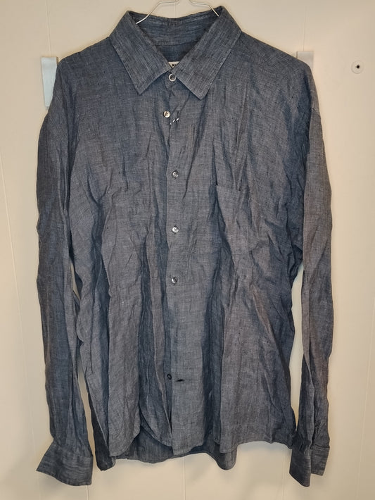 Camicia Donna Nara Camicie Blu Effetto Lino Taglia XL