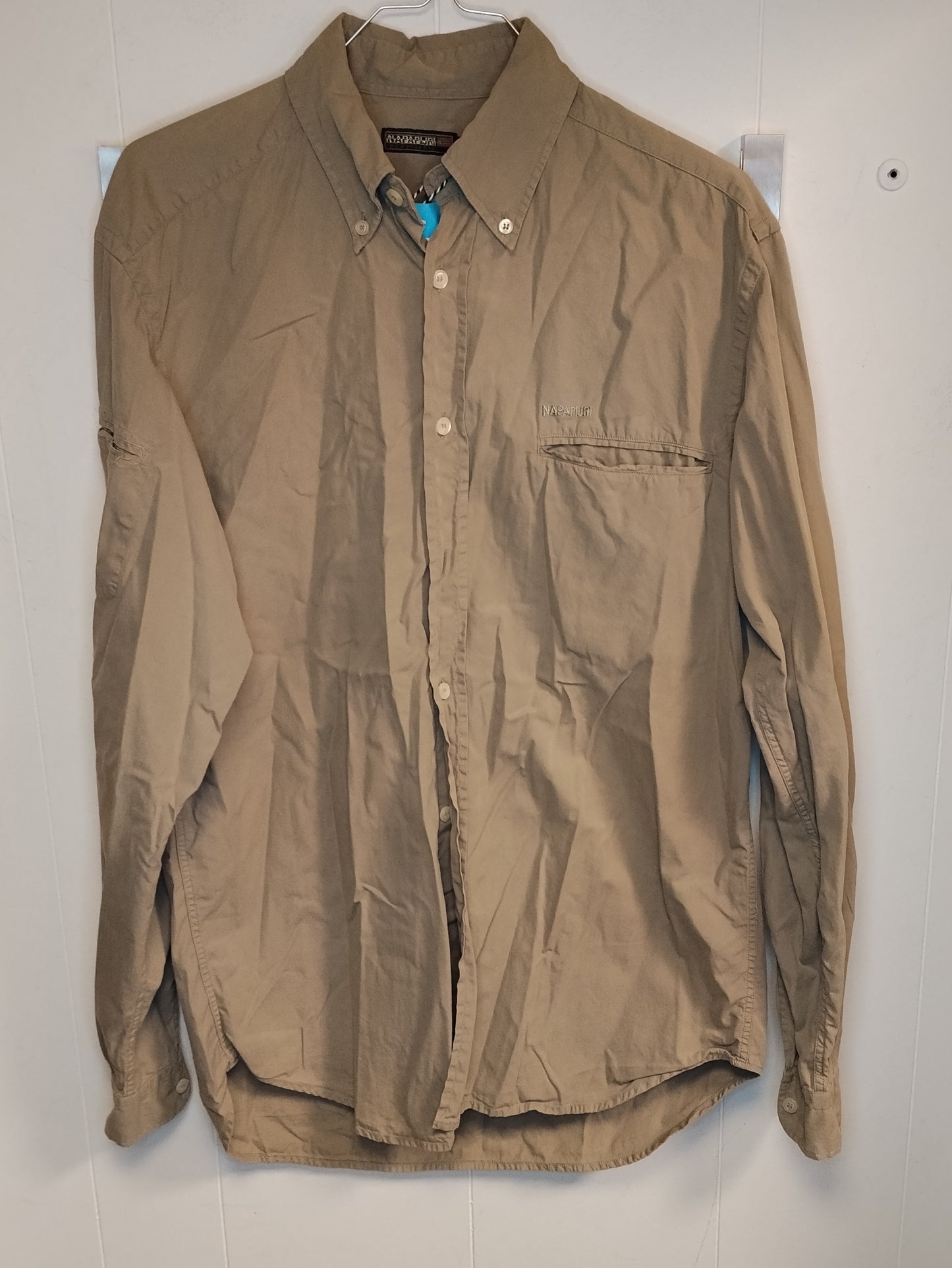Camicia Uomo Napapijri Beige Manica Lunga Taglia S