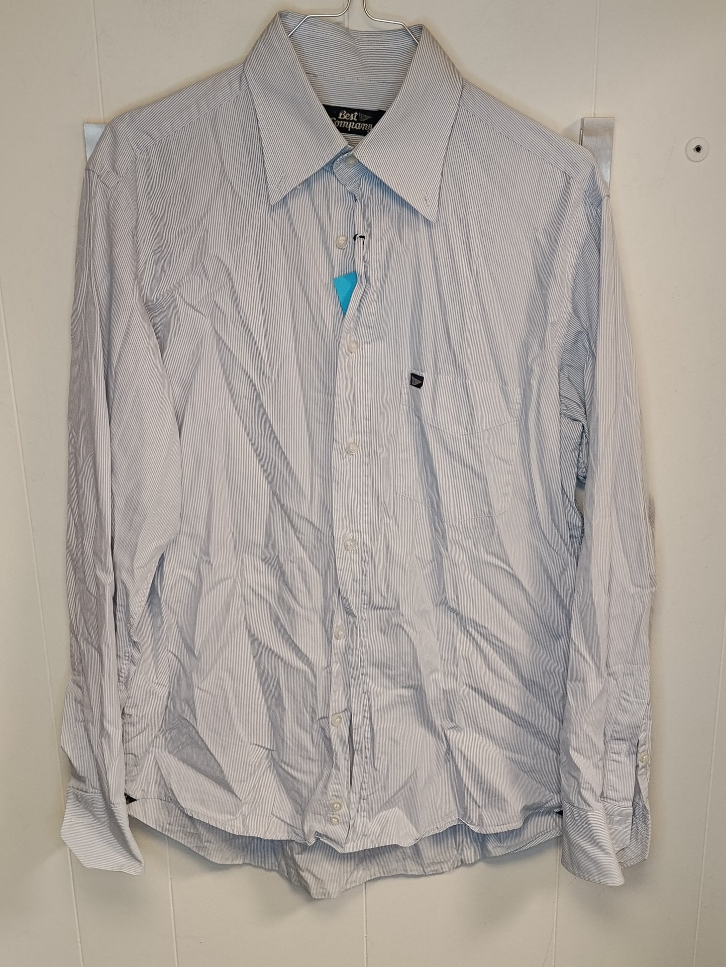 Camicia Uomo Best Company Azzurra Righe Sottili Taglia M
