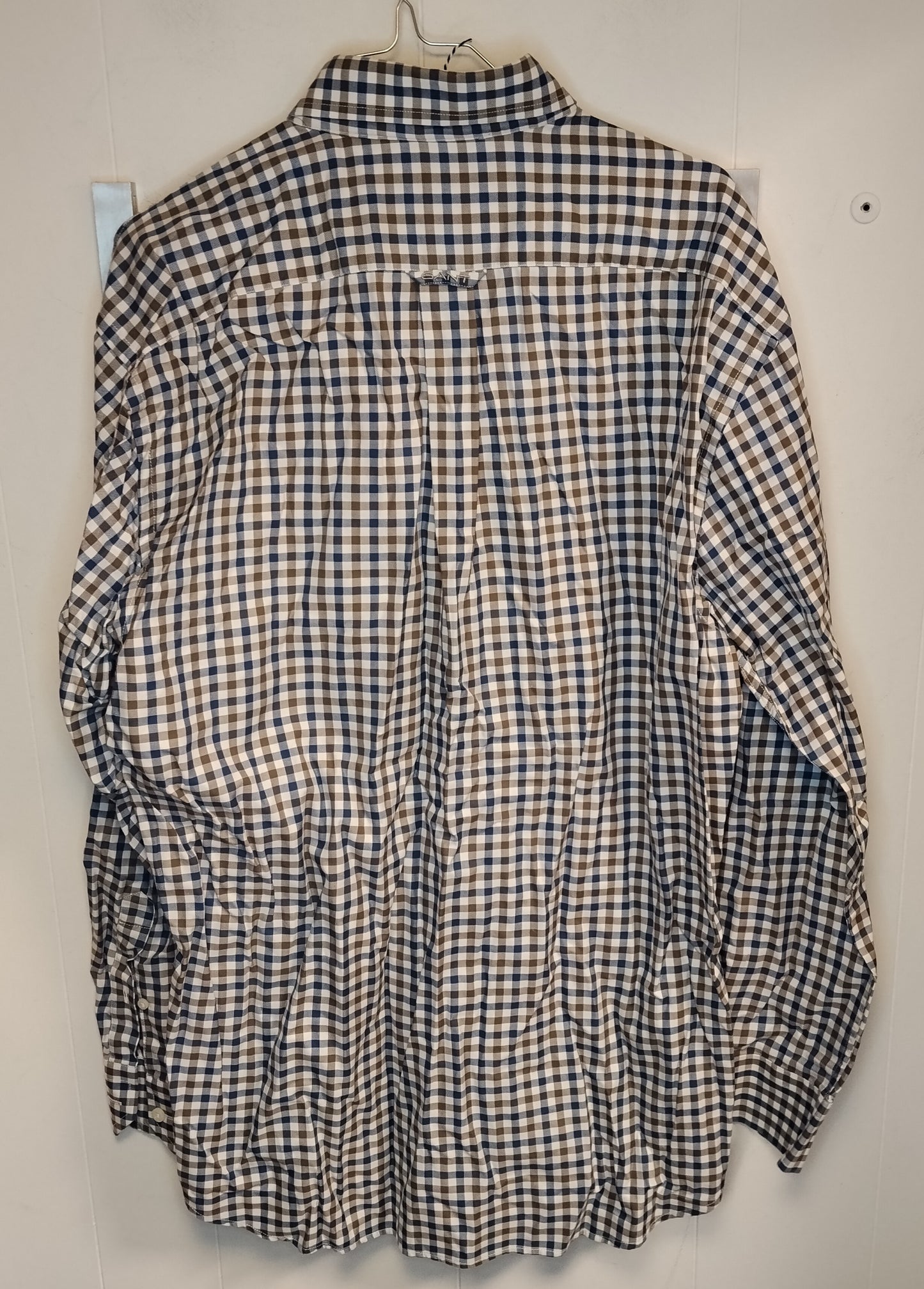Camicia Uomo Gant Quadri Blu Beige Taglia L Button Down
