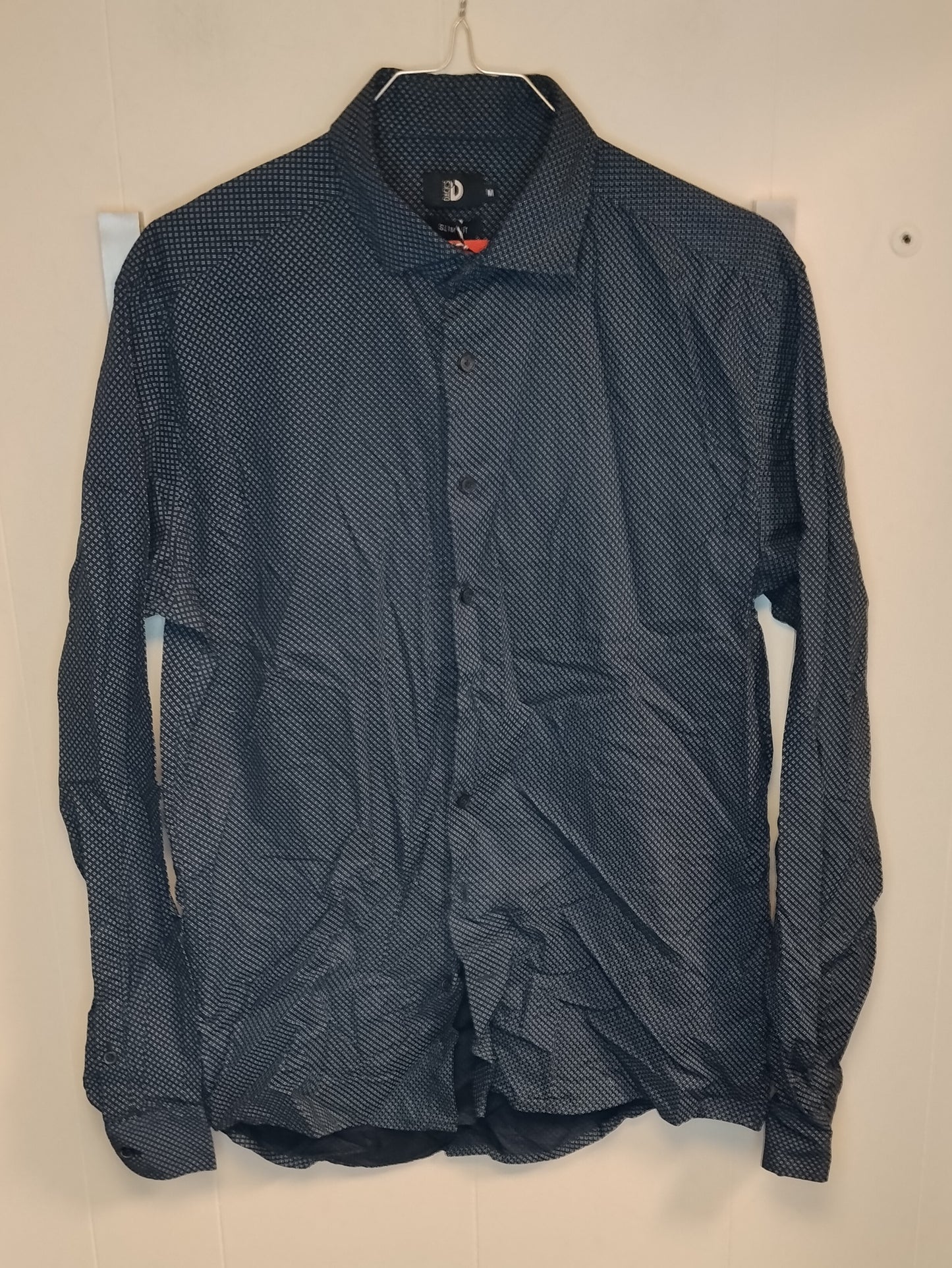 Camicia Uomo Dack’s Blu Fantasia Micro Pattern Taglia S