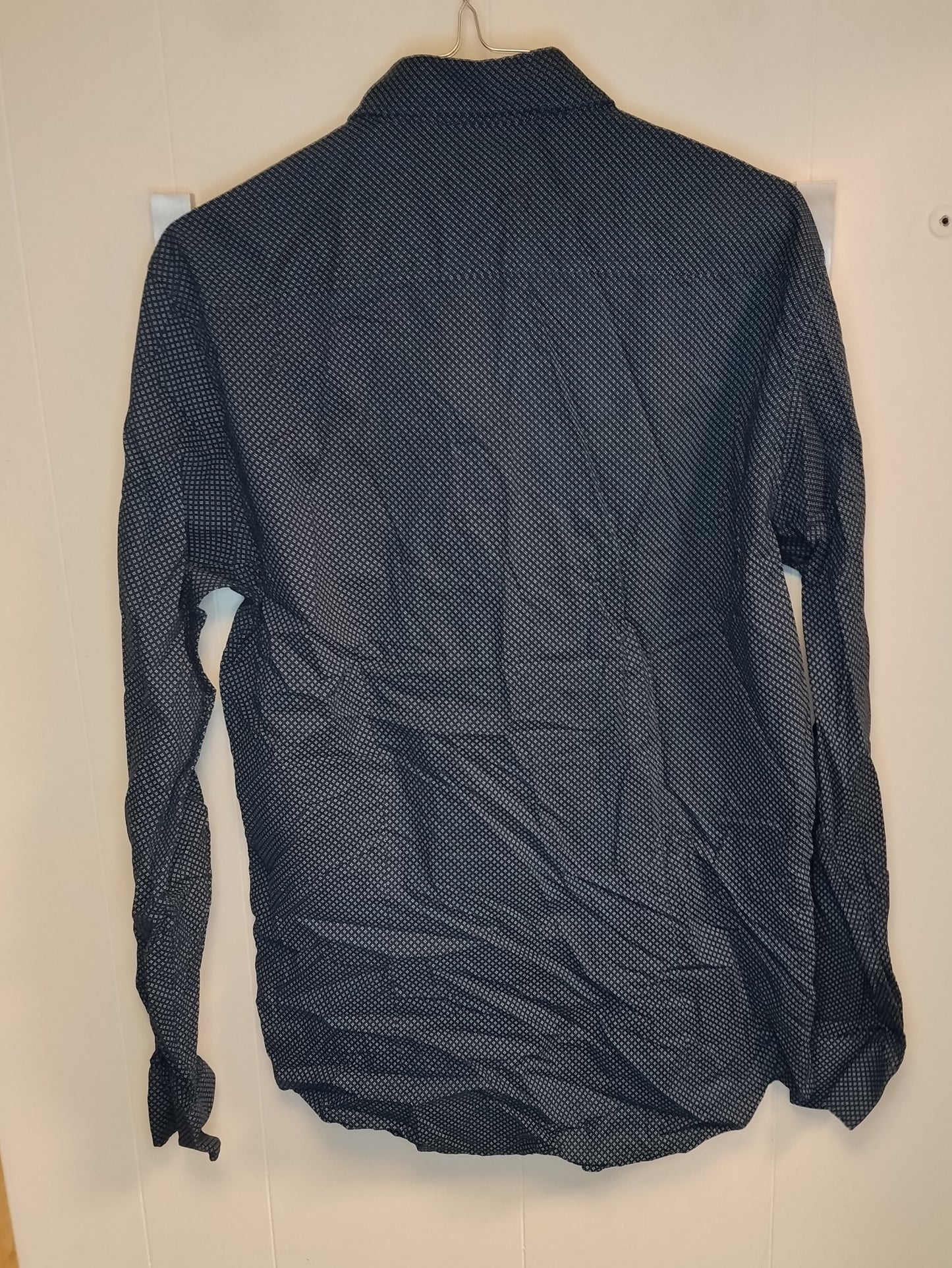 Camicia Uomo Dack’s Blu Fantasia Micro Pattern Taglia S