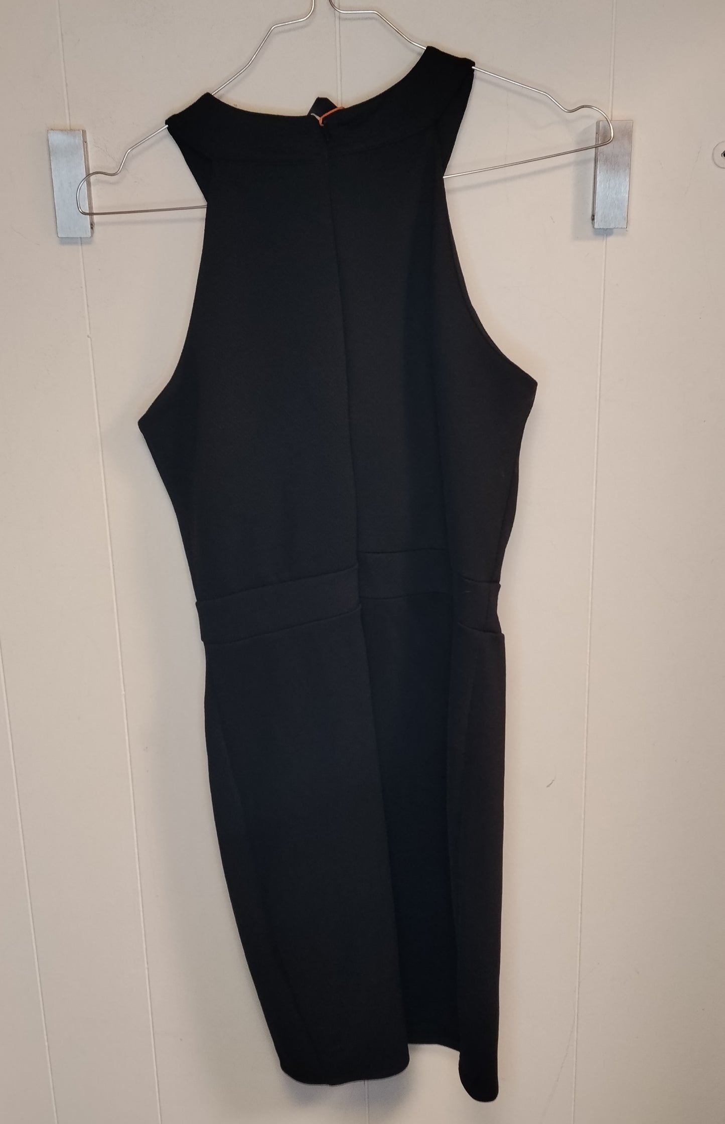 Vestito Donna Nero Elegante con Dettaglio Gioiello Taglia S