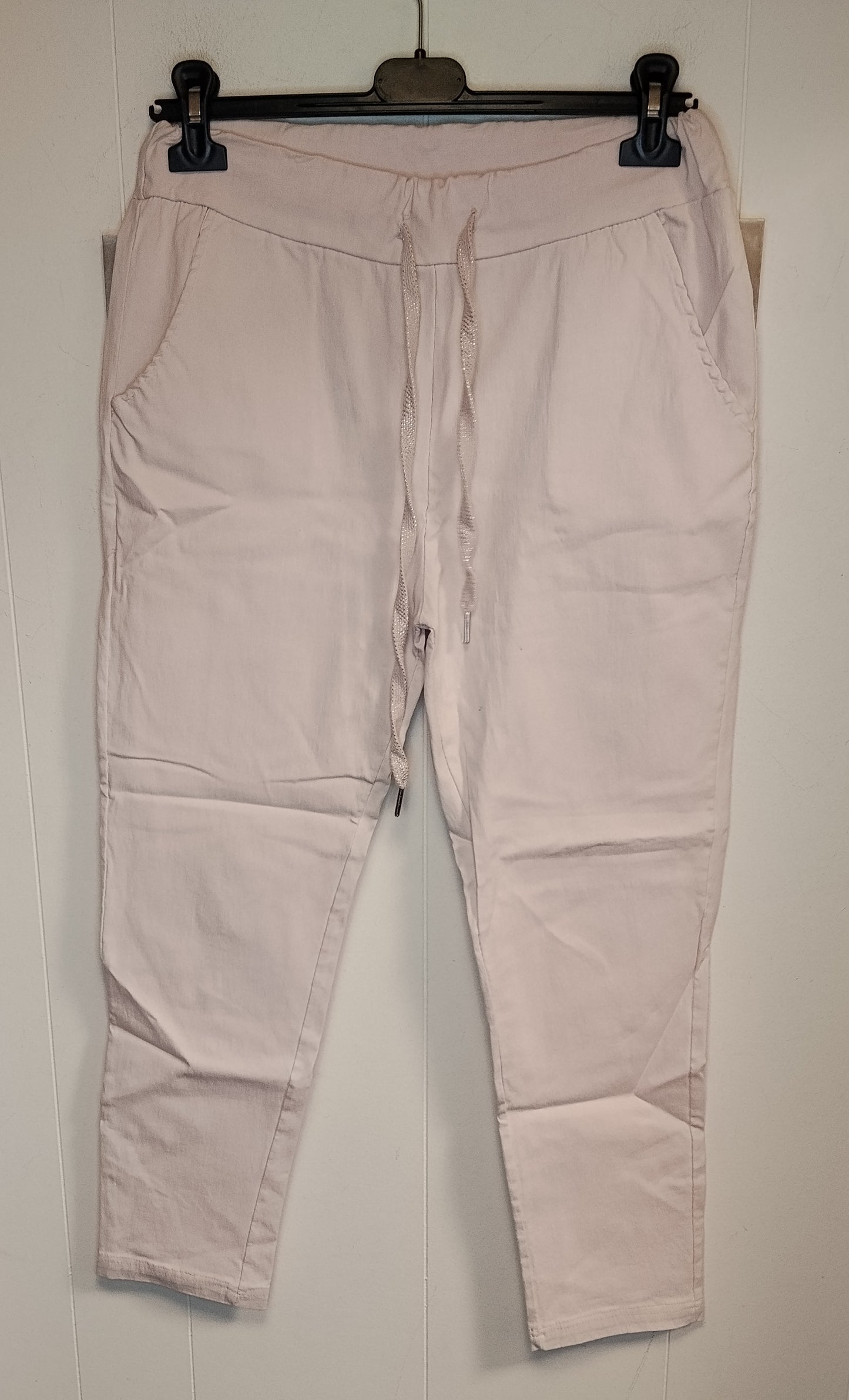Pantaloni Donna Rosa Cipria Casual con Coulisse Taglia M