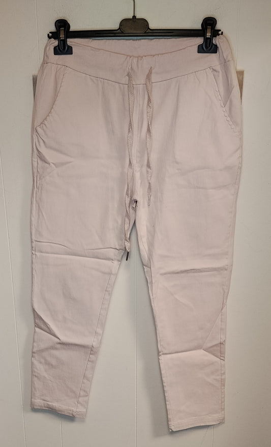 Pantaloni Donna Rosa Cipria Casual con Coulisse Taglia M