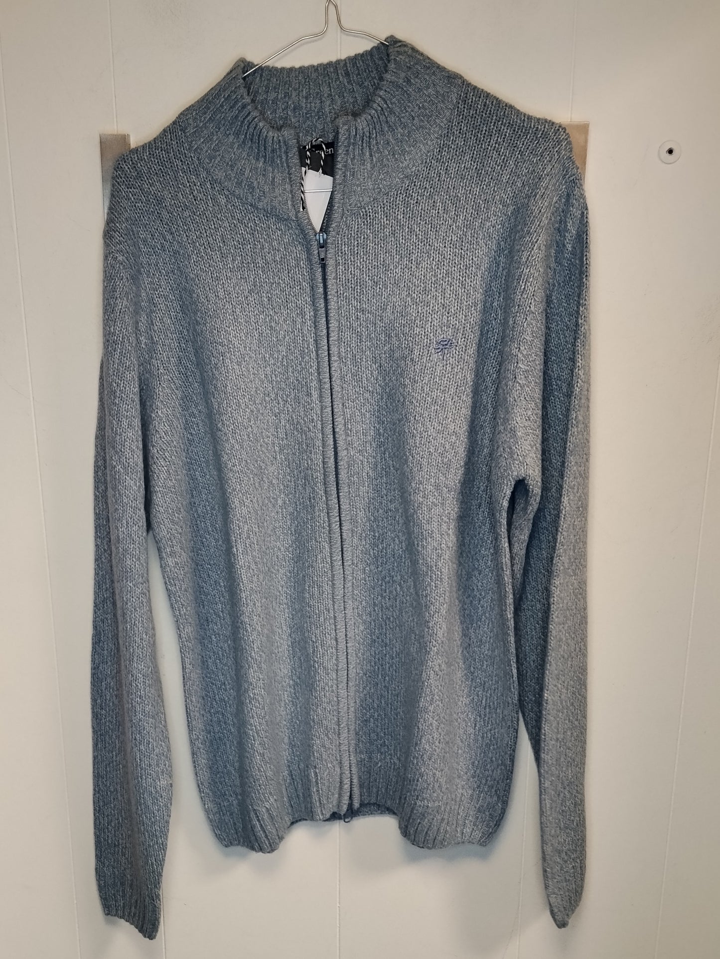 Cardigan Uomo Greenland Grigio con Zip Taglia XL