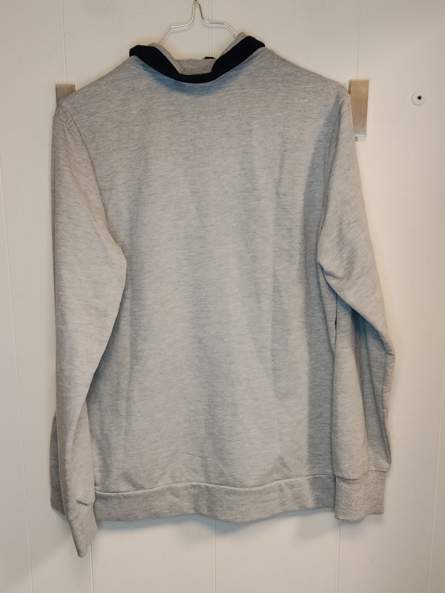 Felpa Donna Grigia Zip Frontale con Ricami Taglia L
