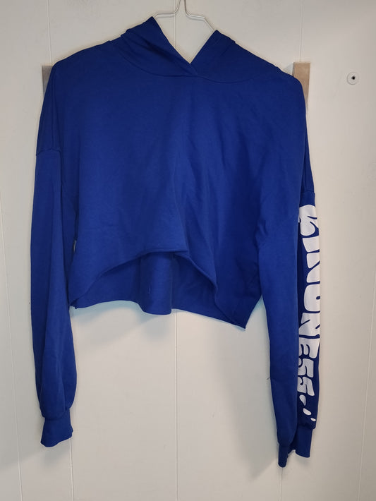Felpa Crop Donna Tally Weijl Blu con Cappuccio Taglia M