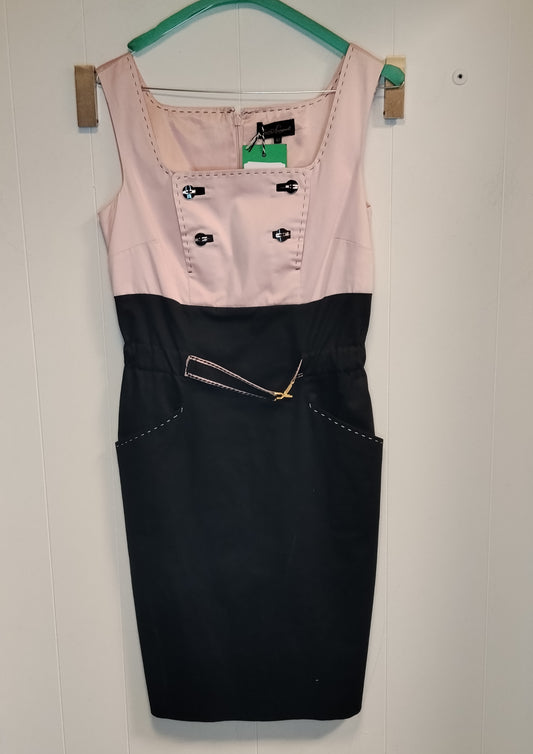 Vestito Donna Luisa Spagnoli Elegante Rosa e Nero Taglia 42