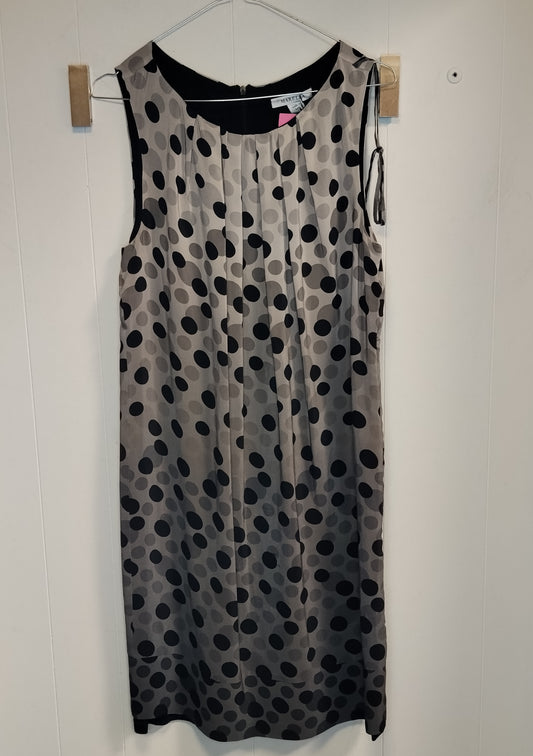 Vestito Donna Marella Pois Nero Beige Taglia 46 Elegante Midi
