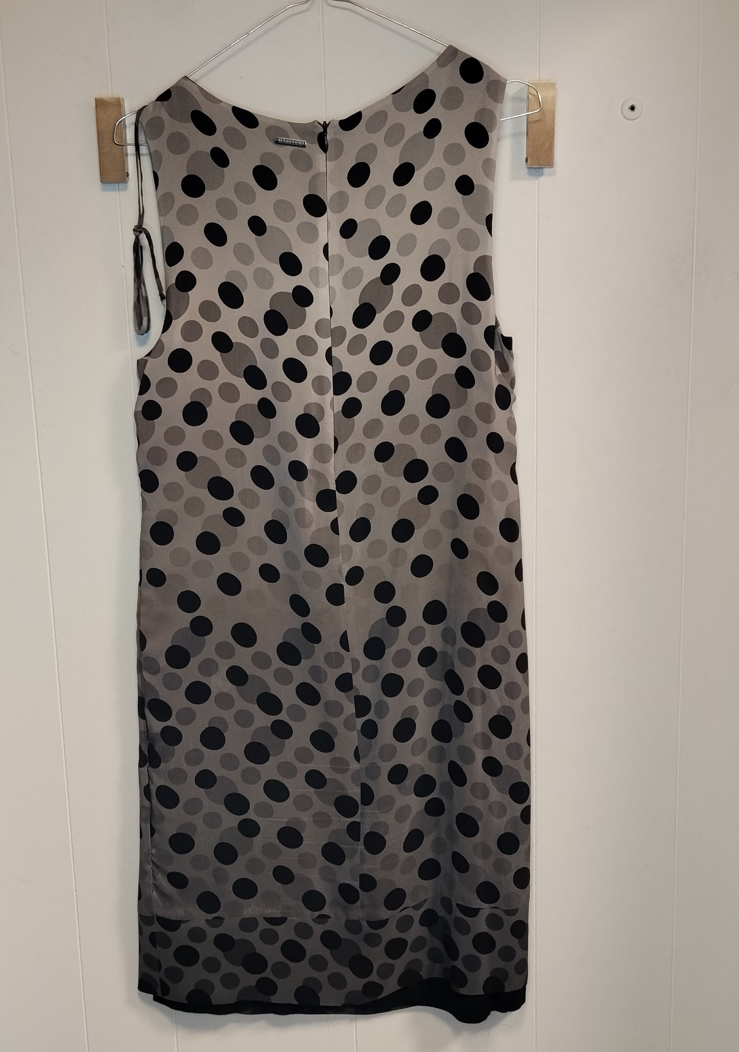 Vestito Donna Marella Pois Nero Beige Taglia 46 Elegante Midi