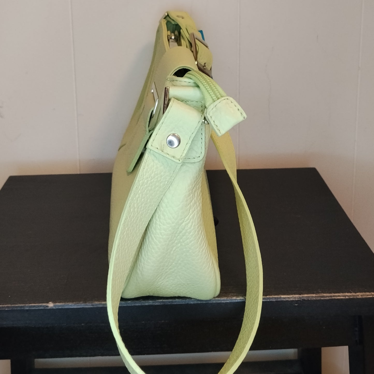 Borsa Donna Verde Lime a Spalla Effetto Pelle 32x17 cm Casual Chic