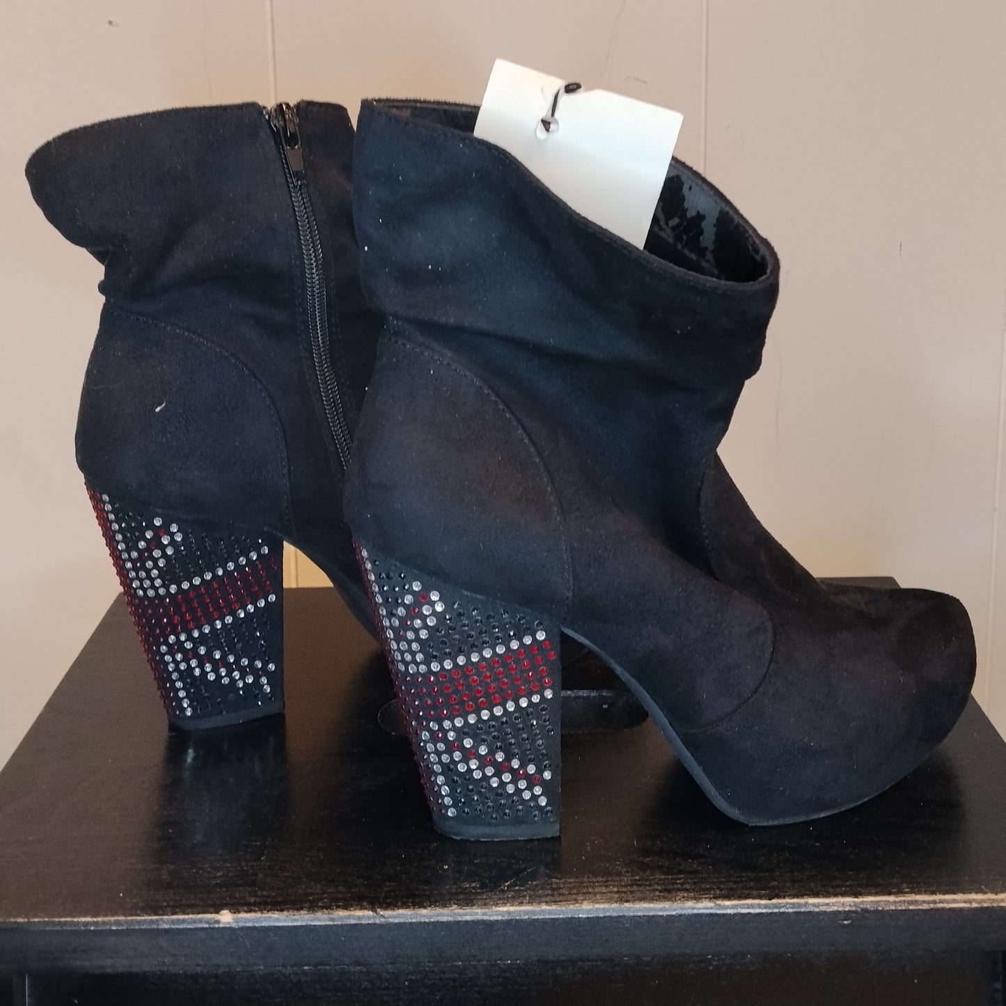 Stivaletti Donna Catwalk Neri Tacco Alto con Strass Tg 37