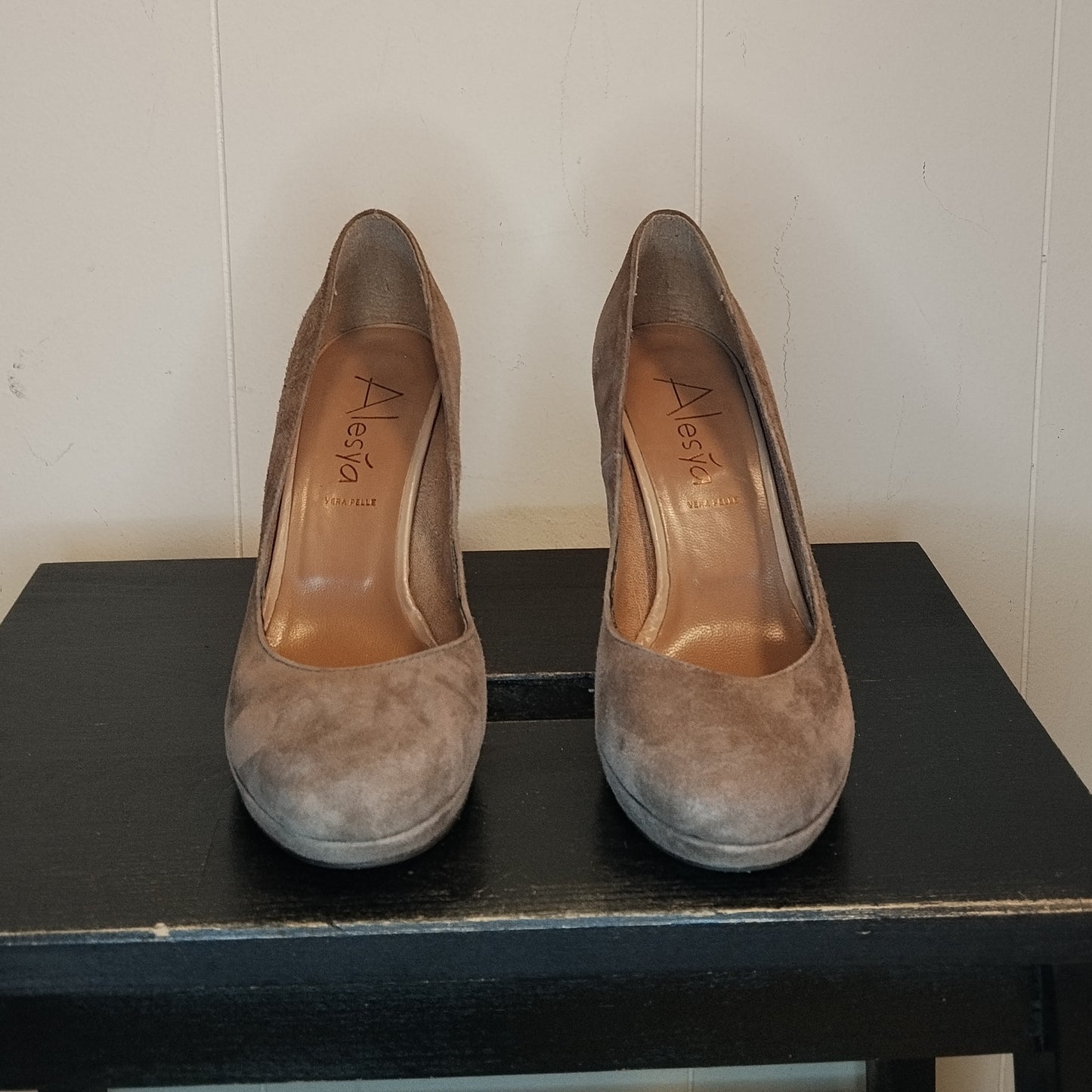 Décolleté Donna Alesya Beige Scamosciate con Plateau Tg 36