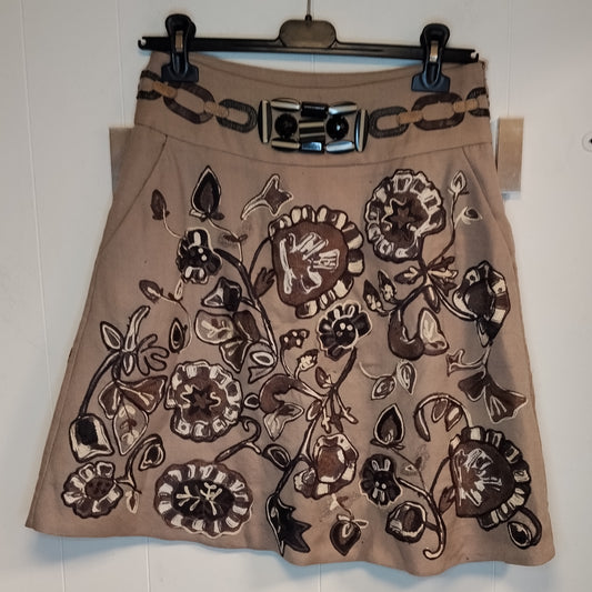 Gonna Donna Malìparmi Fantasia Floreale Beige Taglia 38 S