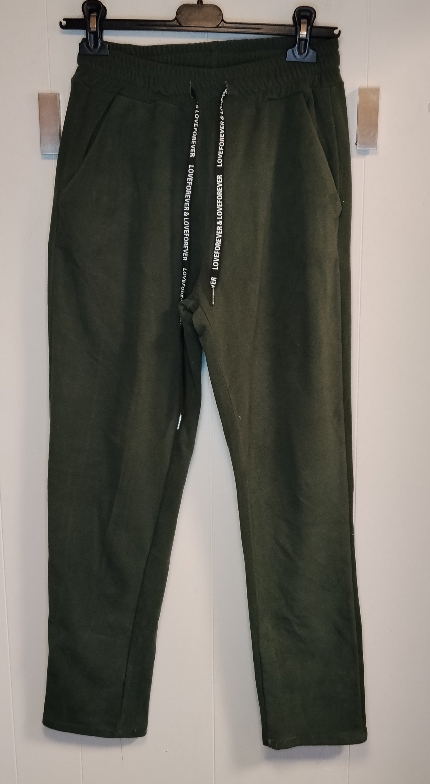 Pantaloni Jogger Donna Verde Militare Casual Taglia M