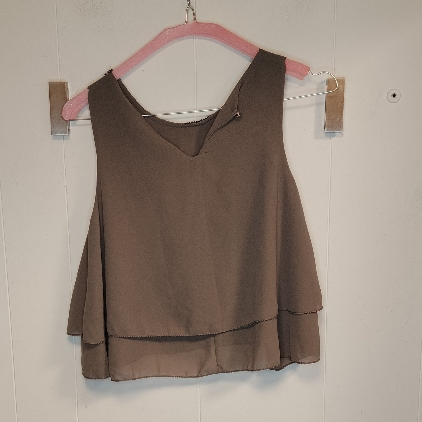 Top Donna Zebra Beige con Perline Nuovo Taglia S