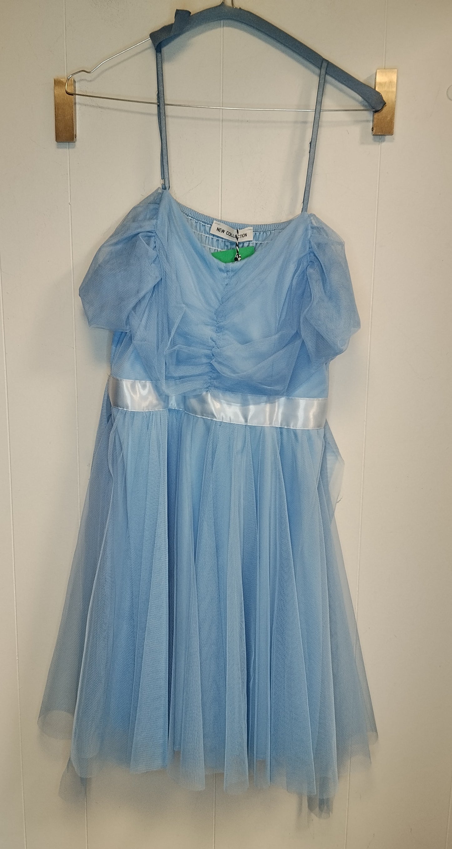 Vestito Donna Azzurro in Tulle Elegante Taglia S