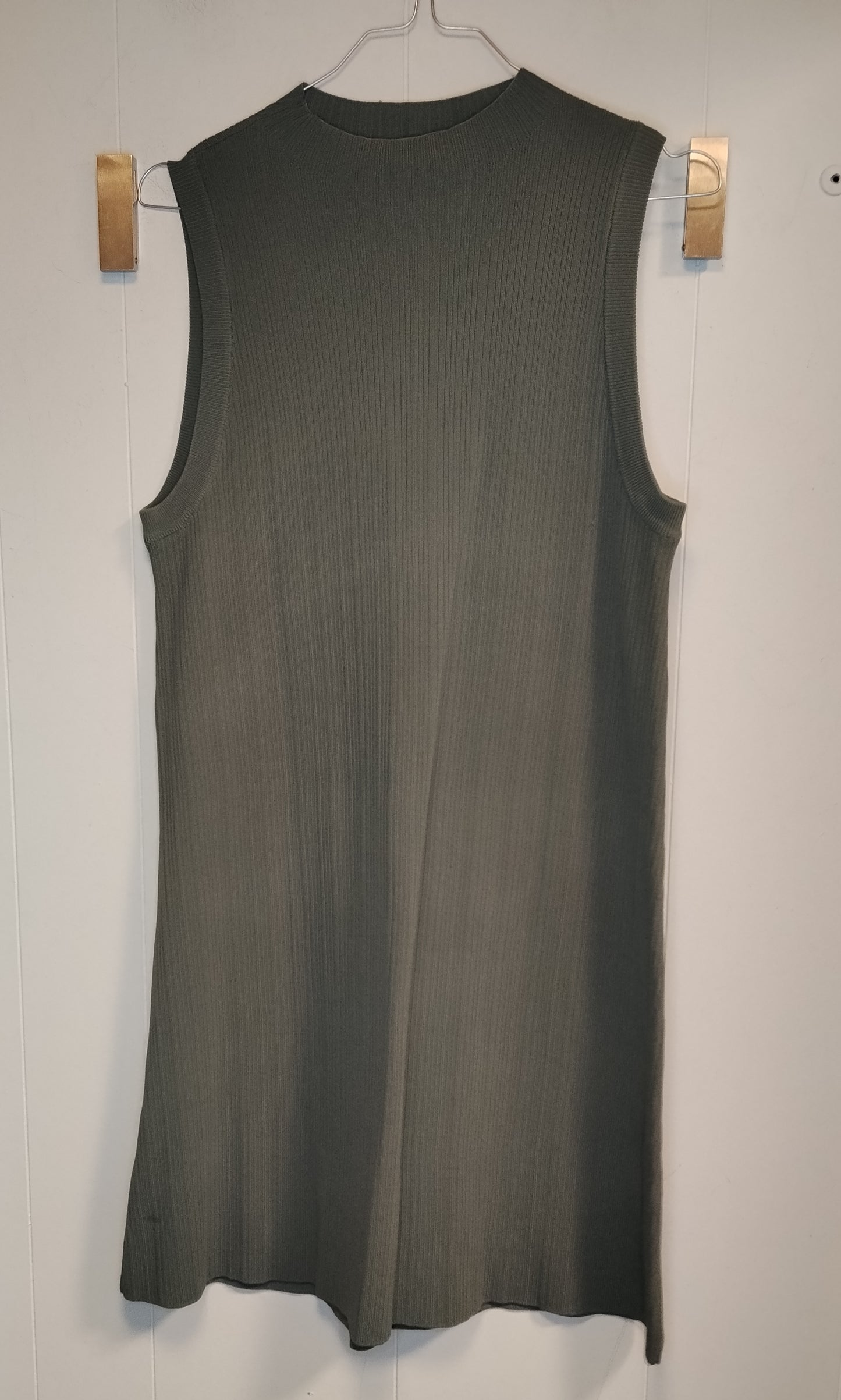 Vestito Donna Zara Verde Militare a Coste Taglia M